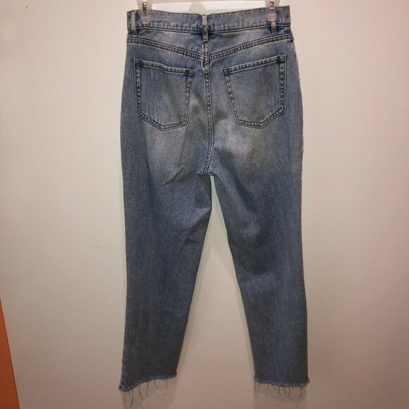 Pacsun Womens 27 High Rise Straight Distressed Frayed Hem Button Fly Denim Jeans - Picture 7 of 12